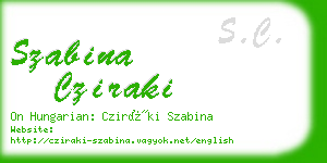 szabina cziraki business card